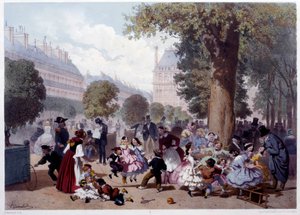Ansicht der Allee des Foliants aux Tuileries in Paris