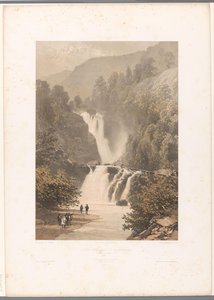 Wanderer mit Blick auf den Reichenbachfall von Eugene Ciceri