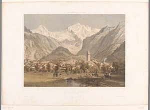 Ansicht von Unterseen und der Jungfrau von Eugene Ciceri