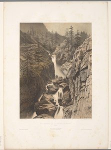 Ansicht des Bérard-Wasserfalls (Gezichten in Zwitserland, Savoye en Tirol)