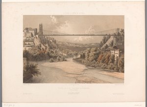 Blick auf die große Hängebrücke in Fribourg