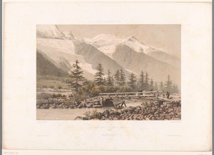 Blick auf das Tal von Chamonix mit dem Fluss Arve von Eugene Ciceri