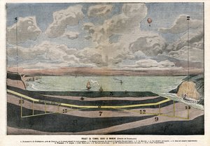 Kanal-Tunnel-Projekt zwischen Dover und Sangatte von Eugene Damblans