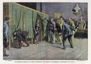 Erste Tests der Isolationskabine während der Wahlen in der Bretagne von Eugene Damblans