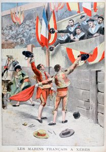 Französische Matrosen beobachten einen Stierkampf, Xeres, Spanien, 1899 von Eugene Damblans