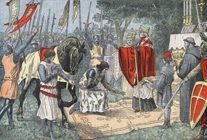 Philipp August vor der Schlacht von Bouvines am 27. Juli