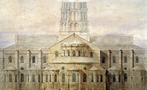 Basilika Saint Sernin, die Apsis, Toulouse, ca. 1845 (Illustration) von Eugene Emmanuel (after) Viollet le Duc