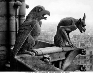 Wasserspeier von der Balustrade der Grande Galerie der Westfassade, Replik eines Originals aus dem 12. Jahrhundert (Stein) von Eugene Emmanuel Viollet le Duc