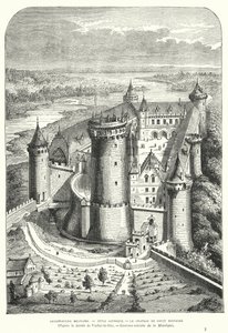 Schloss Coucy, Picardie, Frankreich, nach seiner Restaurierung im 19. Jahrhundert durch Eugène Viollet-le-Duc von Eugene Emmanuel after Viollet le Duc