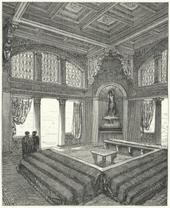 Triclinium, formelles Speisezimmer in einem römischen Gebäude von Eugene Emmanuel after Viollet le Duc