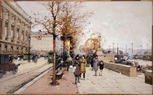 Die Seine, Paris von Eugene Galien Laloue