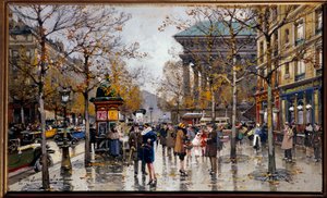 Ansicht des Boulevard des Italiens in Paris von Eugene Galien Laloue