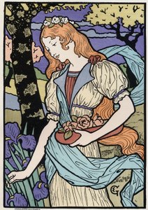 Kunst. Frauen im Jugendstil. Illustration von E. Grasset, Frankreich, ca. 1890 von Eugene Grasset