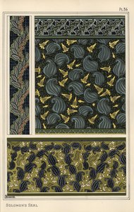 Salomonsiegel, Polygonatum multiflorum, als Designmotiv in Tapeten, Bordüren und Stoffen