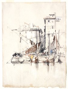 Am Meer—Fischerdorf von Eugene Isabey