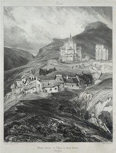 Malerische und romantische Reisen im alten Frankreich, Auvergne: Apsis der Kirche von Saint Nectaire von Eugene Isabey