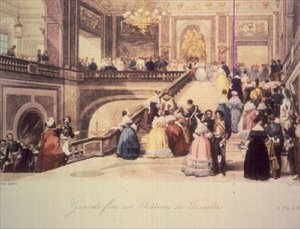 Ein Ball im Schloss Versailles, graviert von Charles Rolls von Eugene Louis (after) Lami