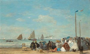 Strandszene in Trouville, 1863 von Eugene Louis Boudin