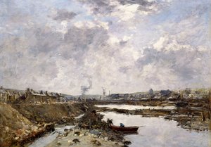 Fécamp, der Hinterhafen im Bau, 1883 von Eugene Louis Boudin