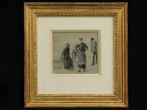 Figuren am Strand, ca. 1860 von Eugene Louis Boudin