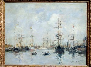 Segelboote im Hafen, Deauville 1896. Gemälde von Eugene Louis Boudin, 1896 von Eugene Louis Boudin