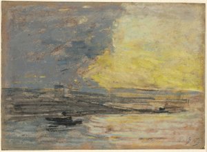 Am Meer, Hafen von Honfleur, ca. 1860