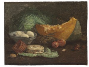 Stillleben mit Eiern und Kürbis, ca. 1853-56