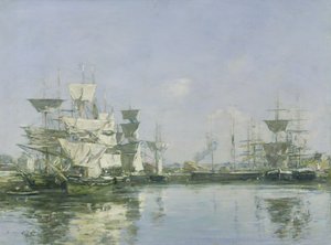 Das Becken in Deauville, ca. 1880-85 von Eugene Louis Boudin