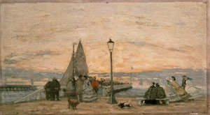 Der Steg in Trouville: Sonnenuntergang