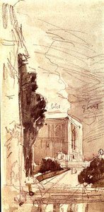 Die Terrasse eines Schlosses von Eugene Louis Boudin