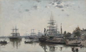Ansicht von Bordeaux, vom Quai des Chartrons, 1874 von Eugene Louis Boudin