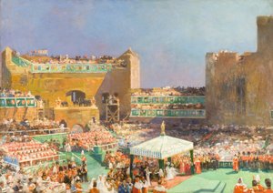 Investitur des Prinzen von Wales in Caernarvon von Eugene Louis Gillot