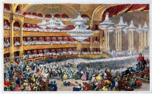 Maskenball in der Oper im 19. Jahrhundert - von Dolfino, nach Lami von Eugene Louis Lami