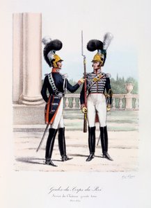 Gardes-du-Corps de Roi, Service de Chateau, große Uniform, 1820-30 von Eugene Titeux