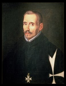 Porträt von Lope Felix de Vega Carpio (1562-1635) ca. 1630 von Eugenio (attr. to) Caxes