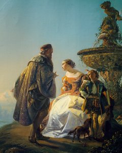 Porträt von Tizian und Irene da Spilimbergo, von Eugenio Moretti Larese von Eugenio Moretti Larese