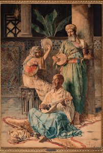 Drei orientalische Musikspieler