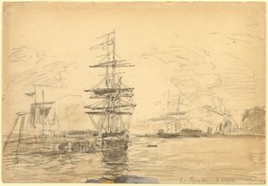 Schiffe im Hafen von Eugène Boudin