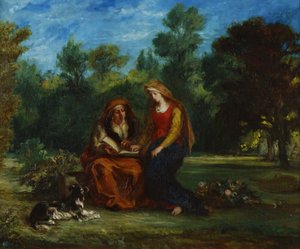 聖母の教育 von Eugène Delacroix