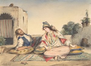 Ein marokkanisches Paar auf ihrer Terrasse, 1832