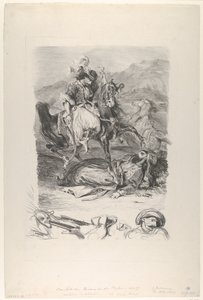 Kampf des Giaour und des Paschas, 1827 von Eugène Delacroix