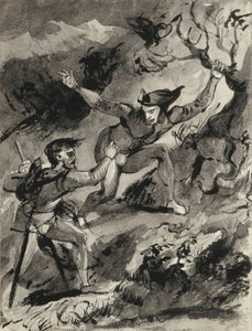 Faust und Mephistopheles auf dem Blocksberg von Ferdinand Victor Eugene Delacroix