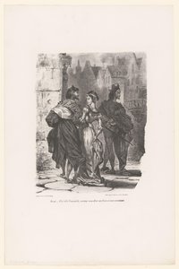 Faust versucht, Gretchen zu verführen von Eugène Delacroix