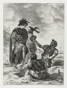Hamlet und Horatio mit den Totengräbern von Eugène Delacroix