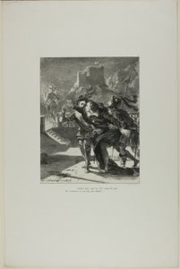 Hamlet verfolgt den Geist seines Vaters, Platte 2 aus Hamlet von Eugène Delacroix
