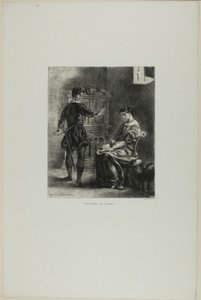 Hamlet und Ophelia, Platte 5 aus Hamlet von Eugène Delacroix