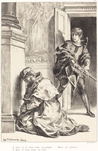 Hamlet wird versucht, den König zu töten, Akt III, Szene III, 1834-1843