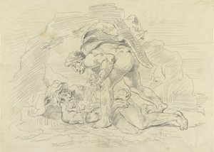 Herkules fesselt Nereus von Eugène Delacroix
