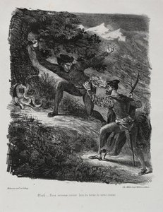 Illustrationen zu Faust: Faust und Méphistophélés in den Bergen des Harz von Eugène Delacroix