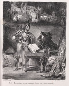 Illustrationen zu Faust: Mephistopheles besucht Faust